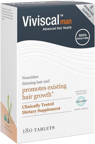 Viviscal Men's Hair Growth Supplements for Thicker, Fuller Hair Clinically Proven with Proprietary Collagen Complex 180 Tablets - 3 Month Supply in Saudi Arabia