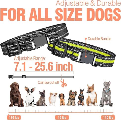 Nylon Dog Collar, Adjustable Collar for Dogs, Black in Saudi Arabia