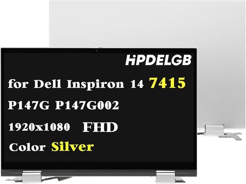 Replacement for Dell Inspiron 5410 7415 2-in-1 P147G P147G002 DP/N DC1RR KRCDD FHD 1920x1080 14.0" LCD Screen Digitizer Display Assembly Silver in Saudi Arabia