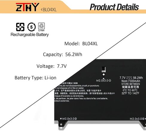 استبدال بطارية ZTHY BL04XL لأجهزة الكمبيوتر المحمول HP EliteBook X360 1040 G5 G6 Series BL04056XL HSTNN-UB7N HSTNN-DB8M HSTNNUB7N L07041855 L07041-855 L07353-2C1 L07353-241 L07353-541 7.7V 56.2Wh 7300 ماه in Saudi Arabia