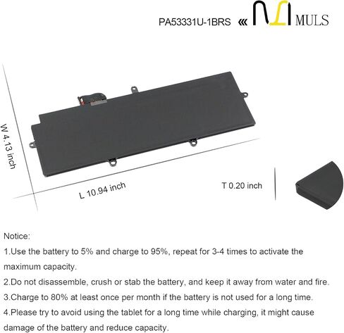 PA5331U-1BRS Laptop Battery Replacement for Toshiba Dynabook Portege A30-E X30L-G R30-A R30-A-134 R30-E-10K R30-E-10X A30-E-102 A30-E-140 A30-E-15M X30L-G-10H Terca A40-E A40-G A30-G-132 A30-G-139 in Saudi Arabia