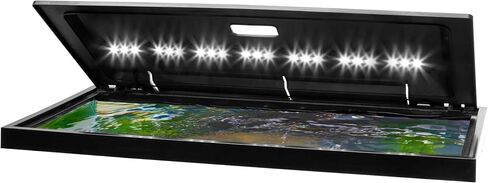 غطاء محرك السيارة Tetra LED مقاس 19.3125 بوصة × 9.375 بوصة × 2.5 بوصة، غطاء حوض السمك منخفض المستوى مع إضاءة مخفية، بلاستيك in Kuwait