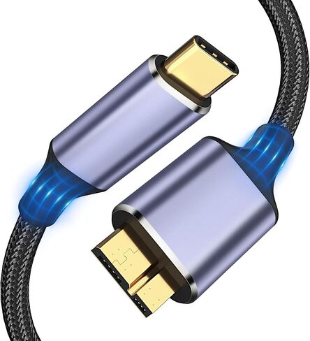 Micro B to USB C Hard Drive Cables, 3.3FT 10 Gbps USB C to Micro B, External Hard Drive Cable Compatible with MacBook Pro/Air, iPad/Tablet, iPhone, Samsung Galaxy S24, WD Seagate etc in Saudi Arabia