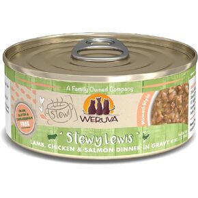 Weruva Classic Cat Stews!, Simmer Down with Turkey, Chicken & Salmon in Gravy, 3oz Pouch (Pack of 12)