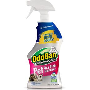 OdoBan Pet Solutions Oxy Stain Remover, Pet Stain Eliminator, 2-Pack, 32 Ounce Spray Each