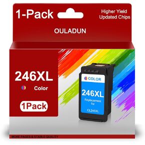 246XL Ink Cartridge High Yield Replacement for Canon CL-246XL Color Ink Cartridge 246XL 244XL Compatible to Pixma MX490 MX492 MG2522 MG2922 TR4520 TS3322 TS3122 Printer (1 Color)