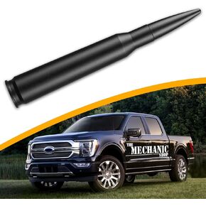 50 Cal Short Antenna for 1999-2024 Chevy Chevrolet Silverado 1500 2500 3500, 1999-2024 GMC Sierra 1500 2500 3500, Matte Black Truck Radio Antenna