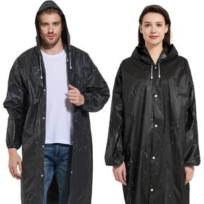 TYLIN Reusable Rain Ponchos for Adults, 2 Pcs Raincoats, Men's & Women's Raincoats, Family Pack Ponchos
