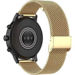 E ECSEM Metal Bands Intended for TOZO S6/S5/S3 Women Men Stainless Steel Mesh Adjustable Wristband Strap Replacement Strap for TOZO S6 & TOZO S5 & TOZO S3 Smart Watch Accessories