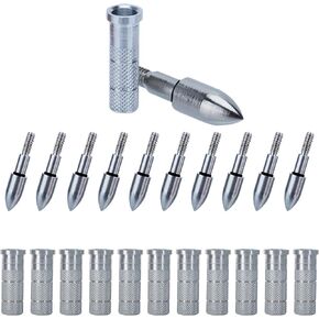 12Pcs 100 Grains Arrow Field Tips Archery Screw-in Arrow Points and Aluminum Inserts for Compound Recurve Bow Shooting Practice