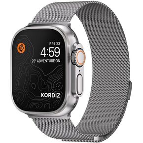 Milanese Mesh Band for Apple Watch Ultra 2 Titanium | Mesh Loop Magnetic Clasp iWatch Band for Apple Watch Ultra 2 & Ultra 1 Titanium 49mm