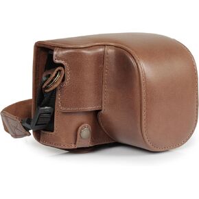 MegaGear Genuine Leather Camera Case for Fujifilm X100VI - Stylish and Protective - Brown