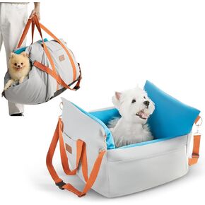 Dog Car Seat -Waterproof Dog Booster Car Seat with Storage Pockets,Detachable and Washable Dog Car Seats for Small Dogs,Dog Bed for Car,PetyKare Pet Car Seat Dog car Seats (Black/Gray, Regular)