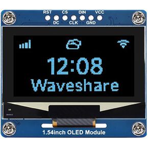 1.54 Inch OLED Display Module for Raspberry Pi 4B+ 4B 3B+ 3B 2B+ Zero W WH 2W for Arduino Jetson Nano STM32 128×64 Resolution Blue Display Color