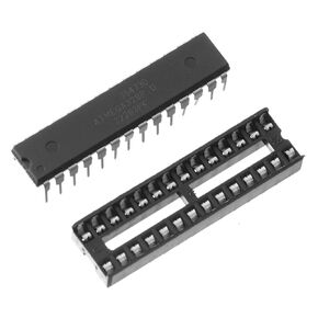 1pcs ATMEGA328P-PU(Includes 28P IC Base) 8-bit Microcontroller,4/8/16/32K Bytes in-System Programmable Flash,DIP-28.