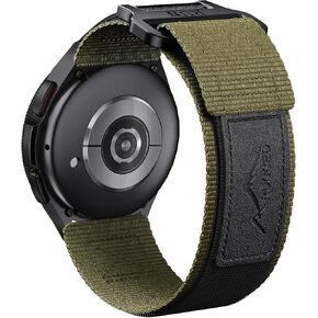 for Samsung Galaxy Watch 7/6/5/4/FE 40mm 44mm Band/Watch 6/4 Classic 43mm 47mm 42mm 46mm/Watch 5 Pro Band 45mm, 20mm Nylon Watch Band for Garmin Vivoactive 5/3, Venu Sq/2 Plus Men Women, Black/Green