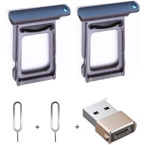 2Pcs for iPhone 12 Pro Dual SIM Card Tray Replacement for iPhone12 Pro Nano Dual SIM Card Tray Slot Holder Adapter USB C Female to USB A Male Adapter 2Pcs Eject Pin… Silver