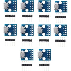 10Pcs Micro USB Interface Power Adapter 5-Pin Board 5V Breakout Module with Male Pin Header