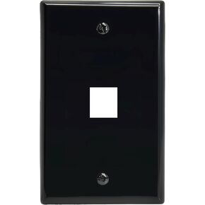 InstallerParts 1Port Keystone Wallplate Black Smooth Face