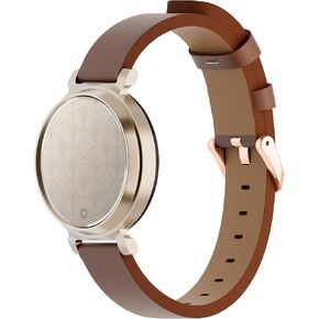 Compatible for Garmin Lily 2 Watch Band, 14mm Leather Strap with Rose Gold Metal Buckle Replacement Accessory Women Compatible for Garmin Lily2 Bands, Brown