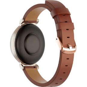 Compatible for Garmin Lily 2 Watch Band, 14mm Leather Strap with Rose Gold Metal Buckle Replacement Accessory Women Compatible for Garmin Lily2 Bands, Brown in Kuwait