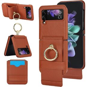 Asuwish Phone Case for Samsung Galaxy Z Flip 4 5G 2022 RFID Blocking Wallet Cell Cover with Credit Card Holder Slot Stand PU Faux Leather ZFlip4 Z4 Flip4 4Z Women Girls Men Purple
