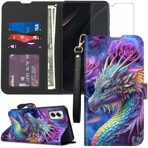 for Moto G Power 5G 2024 Wallet case with RFID Blocking Credit Card Holder Kickstand, Folio Flip PU Leather Shockproof Protective Cover for Moto G Power 5G 2024, Cool Mushroom