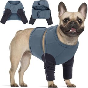 SAWMONG Dog Surgery Recovery Sleeve for Front Legs,Dog Recovery Suit to Stop Licking,Dog Recovery Sleeve for Wounds,Dog Elbow Protector for Leg Injuries,Dog Cone Collar Alternative Blue-XL