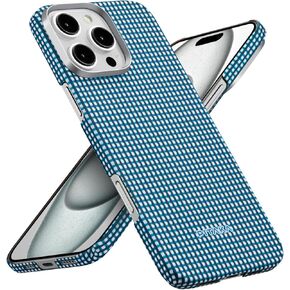 pitaka for iPhone 16 Pro Case Compatible with MagSafe, Thin & Light iPhone 16 Pro Case with a Caseless Feel, 600D Aramid Fiber Woven [Ultra Slim Case-Black/Grey (Twill)] in Kuwait