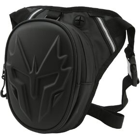 Motorcycle Drop Leg Bag, Outdoor Waist Pack for Men Women, PVC Matte Thigh Waist Bum Hip Fanny Belt Bag, Multifunctional Thigh Packs for Ourdoor (Matte Black)