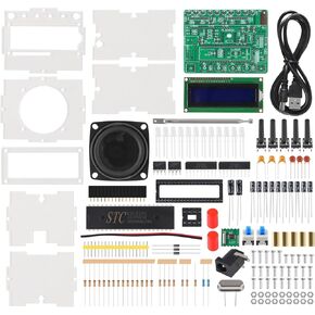 FM Radio Receiver DIY Kit with LED Flashing Lights LCD1602 LCD Display Screen FM 87.0MHz-108.0MHz Radio Kit Digital for Learning and Teaching Project