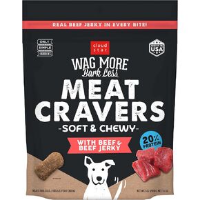 Cloud Star Wag More Bark Less Meat Cravers Soft Chews Dog Treats, Beef 5 oz. Bag