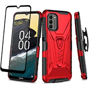 SOGA Compatible for Nokia G400 5G Case with Holster Belt Clip Hybrid Shockproof Protective Phone Cover with Kickstand - Black