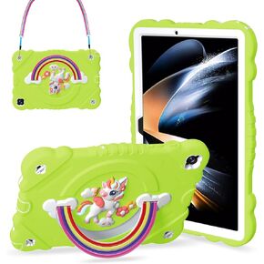 XZC Case for Samsung Galaxy Tab A9+/ A9 Plus Case 11" 2023 (SM-X210/X216/X218), Unicorn Heavy Duty Shockproof Protective Case with Stand/Shoulder Strap for Kids Girls Women (Purple)