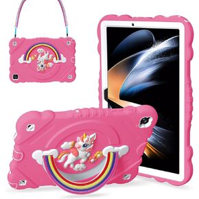 XZC Case for Samsung Galaxy Tab A9+/ A9 Plus Case 11" 2023 (SM-X210/X216/X218), Unicorn Heavy Duty Shockproof Protective Case with Stand/Shoulder Strap for Kids Girls Women (Purple)
