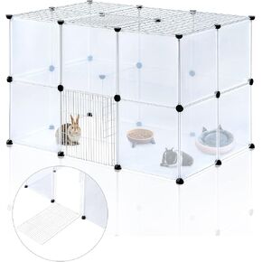 BRIAN & DANY Portable Pet Playpen, Guinea Pig Cages with Door, Small Animal Playpen Indoor for Cat, Puppy, Hamsters, Rabbits - 18 Panels, 43.3" x 27.5" x 17.7" in Kuwait