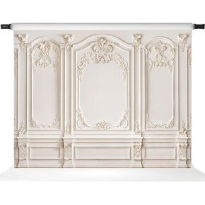 Kate White Interior Wall Backdrops Classic Wall Photo Backdrop European Design Photography Backdrops Vintage Wedding Portrait Studio Props, 10x10ft