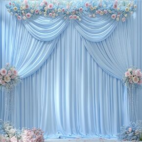 50ft x 10ft Wrinkle Free Ivory Wedding Backdrop Curtains for Party Bridal Shower Reception Decorations Ivory Fabric Curtain Backdrops Drapes for Photography Baby Shower Birthday Background