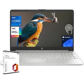 HP Touch-Screen Laptop Computer for Business - 15.6" FHD Display, Intel i7-1255U, 16 GB RAM, 1 TB SSD, Intel Iris Xe Graphics, HD Webcam, WiFi, Windows 11 Pro, with 2021 Office Lifetime License