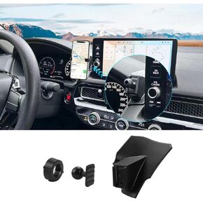Car Phone Holder for Honda Civic 2022 2023 2024, Custom-Fit 11th Gen Mount, 90-Degree Rotation, Thick Case Friendly, Hands-Free Dash Mobile Holder, Easy Install (Phone Holder with Bas)