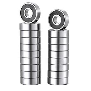 608 2RS Bearings, 50 Pack 608 Bearing, 8x22x7mm RS Ball Bearing Grease Seal Assembly Roller Skateboard Bearings, 8mm Small Bearing, Double Rubber Sealed Miniature Deep Groove Ball Bearing