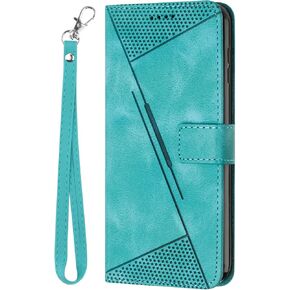 Case for Motorola Edge 2024 Case Wallet Black with Strap Lanyard, Motorola Moto Edge 2024 Phone Case Leather with Card Holder Shockproof Flip Cover Heavy Duty (Red)