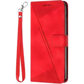 حافظة لهاتف موتورولا ايدج 2024 محفظة سوداء مع حبل حزام، حافظة هاتف موتورولا موتو ايدج 2024 جلدية مع حامل بطاقة غطاء قلاب مقاوم للصدمات شديد التحمل (أحمر) in Kuwait