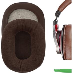 Geekria Comfort Velour Replacement Ear Pads for Audio Technica ATH M50X, M50XBT, M50xBT2, M60X, M45, M35, M30, M20, ATH-MSR7 Headphones Ear Cushions, Headset Earpads, Ear Cups Repair Parts (Brown)