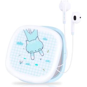 QearFun Cat Earbuds for Kids, Kawakii Wired Earbud & in-Ear Headphones Gift for School Girls and Boys with Microphone and Lovely Earphones Storage Case(Black G)