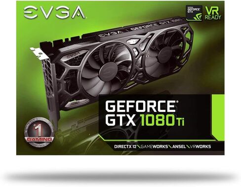 EVGA GeForce GTX 1080 Ti SC Black Edition Gaming، 11GB GDDR5X، مبرد iCX وLED، تصميم تدفق الهواء الأمثل، بطاقة رسومات متداخلة 11G-P4-6393-KR (متجددة) in Saudi Arabia