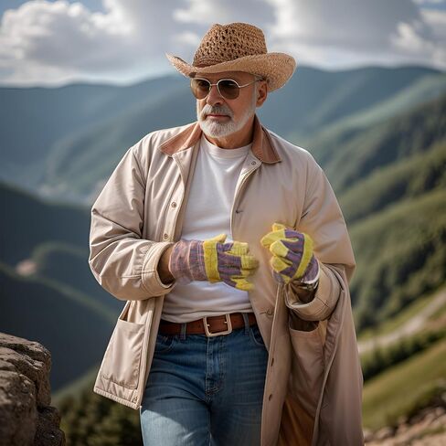 قبعة رعاة البقر من القش، قبعة غربية من قش الشمس، قبعة من القش للصيف الغربي مع حزام للنساء والرجال باللون الكاكي in Kuwait