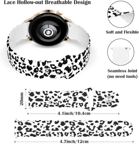 6 Pack Bands Compatible with Samsung Galaxy Watch 6/5/4 40mm 44mm,Watch 6 Classic 43mm 47mm/5 Pro 45mm/Watch 4 3 Classic Band 42mm 46mm/Active 2, 20mm Slim Sport Lace Silicone Wristband for Women Men in Saudi Arabia
