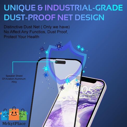 3 قطع واقي شاشة لهاتف iPhone 13 Pro Max + 3 قطع واقي عدسة الكاميرا، حماية المستشعر، درع مكبر الصوت، إطار سهل التركيب، طبقة زجاجية مقواة صديقة للحافظة، [صلابة 9H] - HD [6 عبوات] in Saudi Arabia