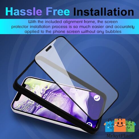 3 قطع واقي شاشة لهاتف iPhone 13 Pro Max + 3 قطع واقي عدسة الكاميرا، حماية المستشعر، درع مكبر الصوت، إطار سهل التركيب، طبقة زجاجية مقواة صديقة للحافظة، [صلابة 9H] - HD [6 عبوات] in Saudi Arabia